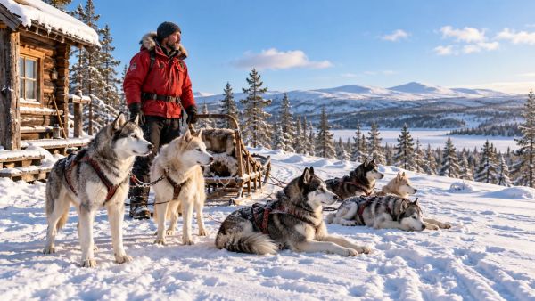 Vivez une expérience indescriptible de chien de traîneau en Suède